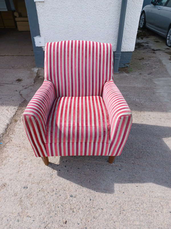Red and white striped chair