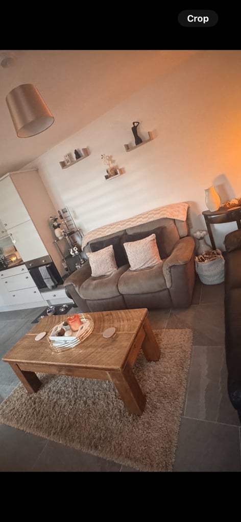Beige 2 Seater Recliner Sofa 
