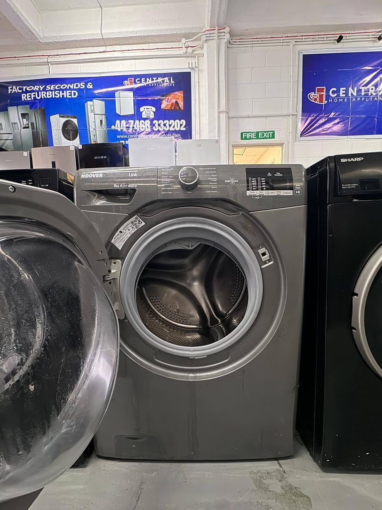 Hoover 8kg 1600rpm Washing Machine – Graphite - Free Same Day Delivery