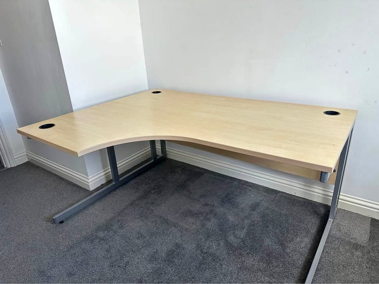 Large Corner Office Desk Left Hand W160 cm D120cm/80 Heavy Duty Durable Pre-Owned