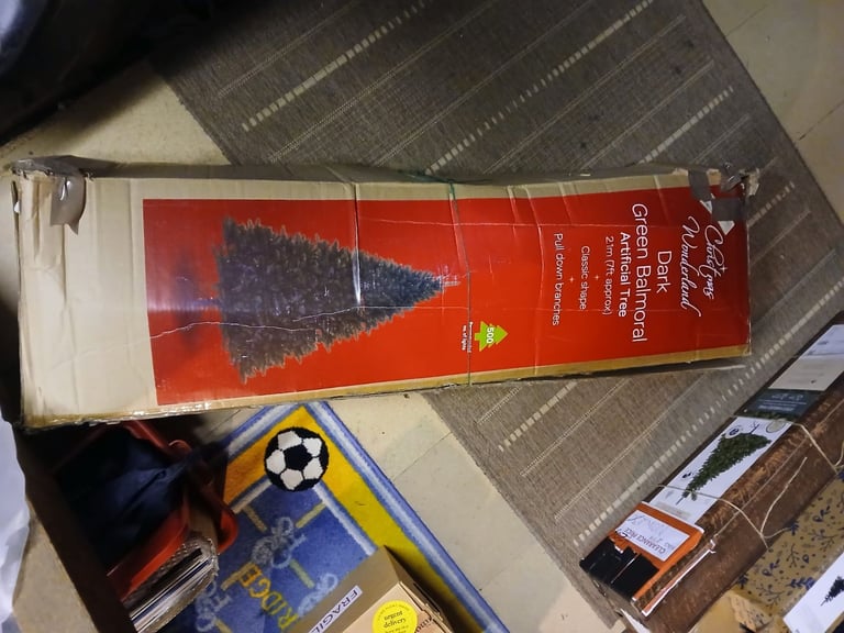 Christmas Tree, 7ft (2.1m) artificial, dark green colour, excellent condition