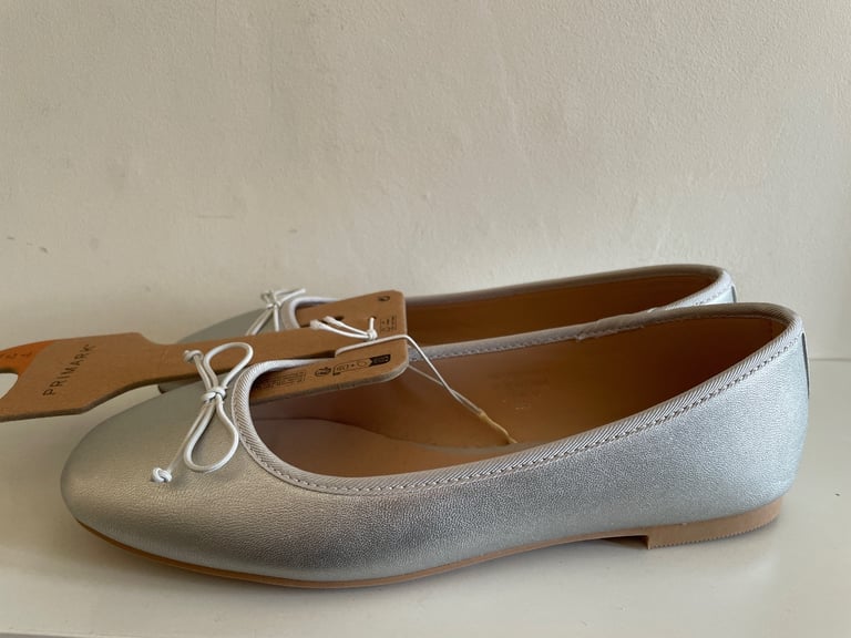 Silver Pumps.  Size 4