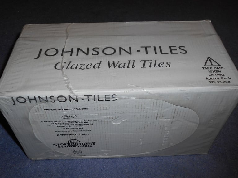 image for *BRAND NEW* -- Johnson Prismatic White Shark Glazed Tiles *UNOPENED BOX*