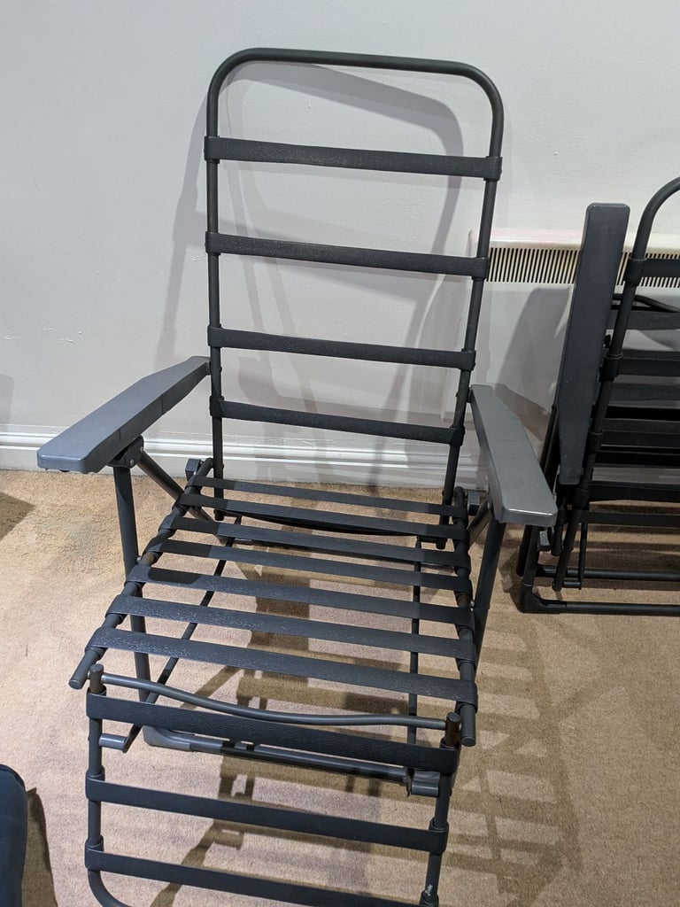 Pair of 2-in-1 Garden Reclining Sun Lounger Chairs foldable