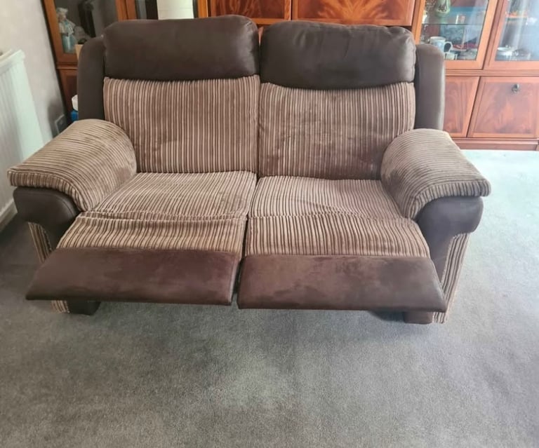 Harvey’s manual recliner jumbo cord 2 seater sofa 