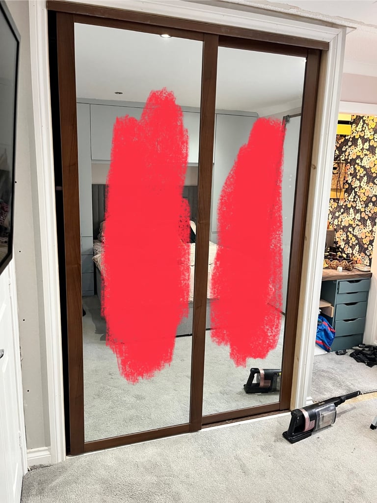 Spacepro walnut sliding wardrobe doors 
