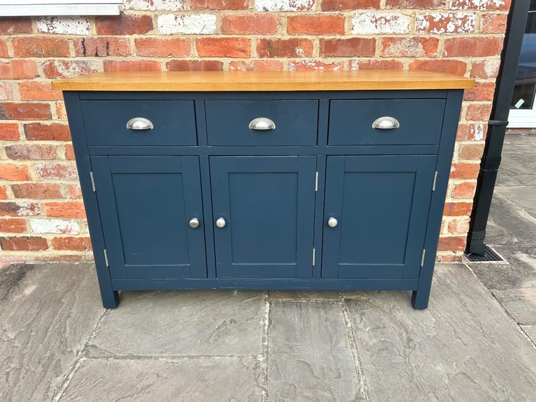 Large Oak & Navy Painted Sideboard - Excellent Condition 