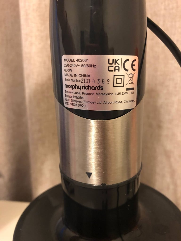 Morphy Richards Total Control Hand Blender with blending beaker, chopper and whisk accessories