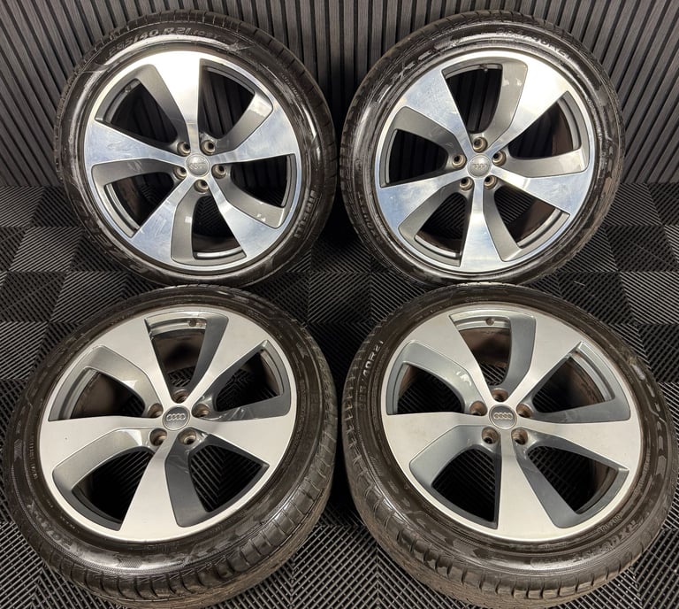 21'' GENUINE AUDI Q7 S LINE 5 SPOKE ALLOY WHEELS ALLOYS TYRES TOUAREG