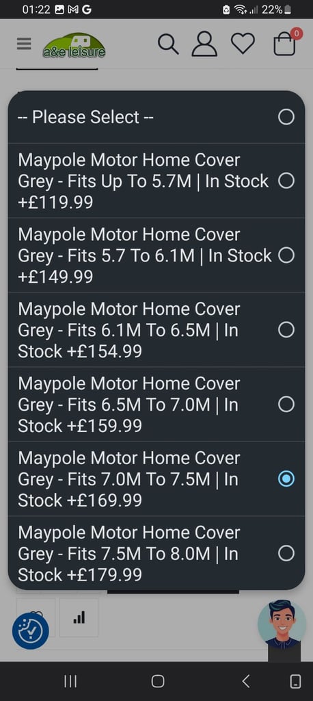 Motorhome Cover, new.