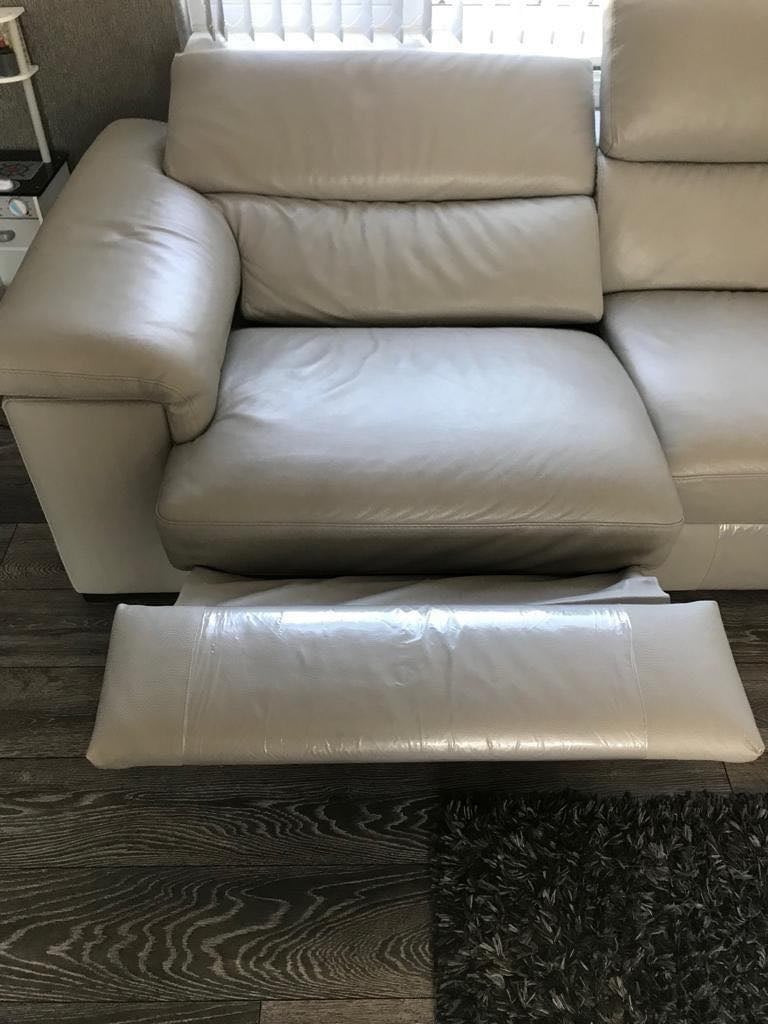 Leather sofa & chair (matching set) 