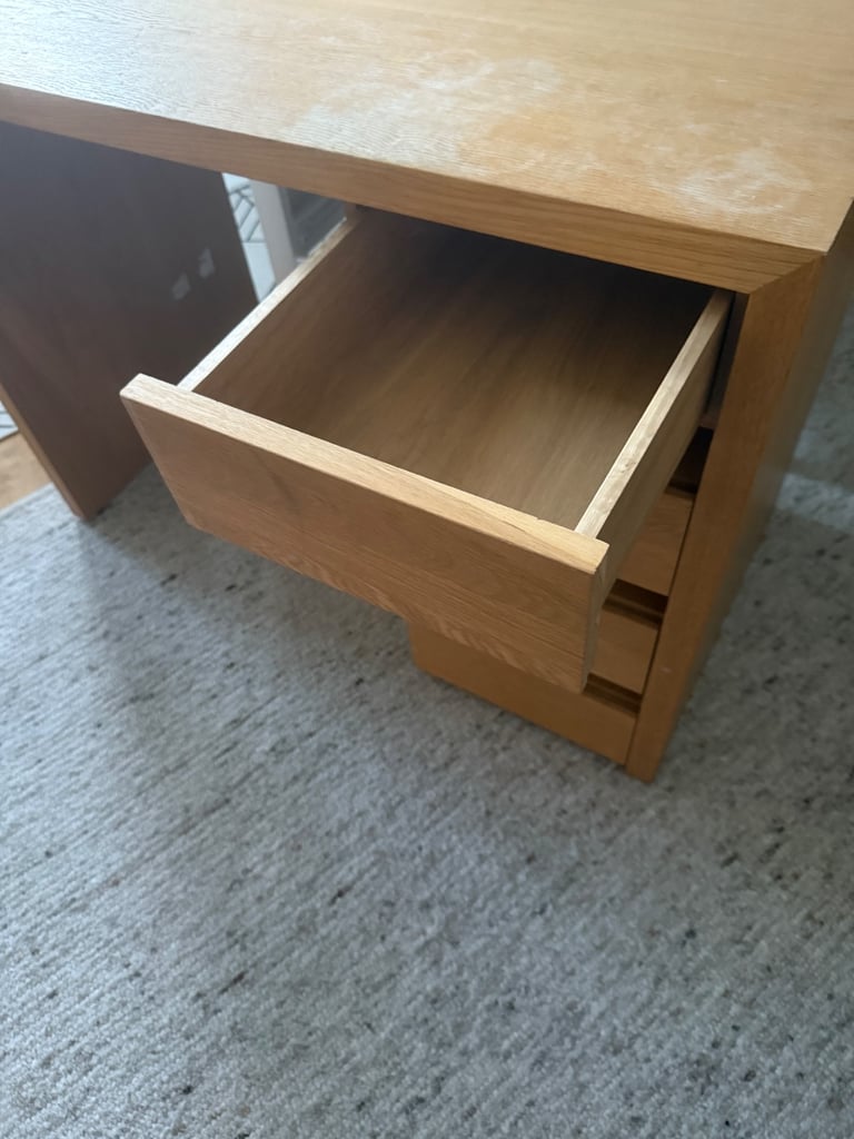 Free Solid Wood Desk with Drawers