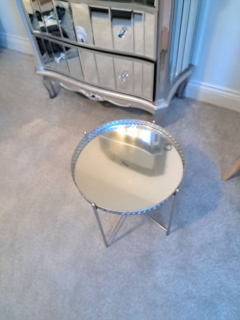Pair of silver tray tables