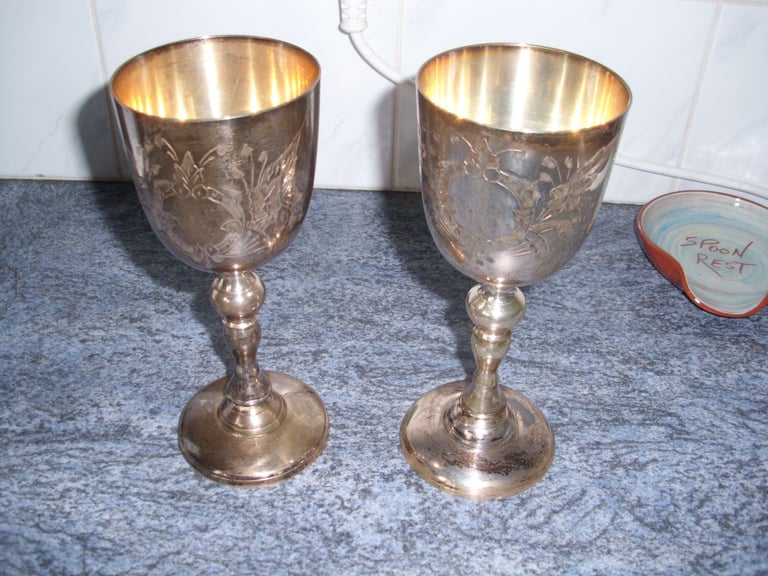 Silver Metal Goblets