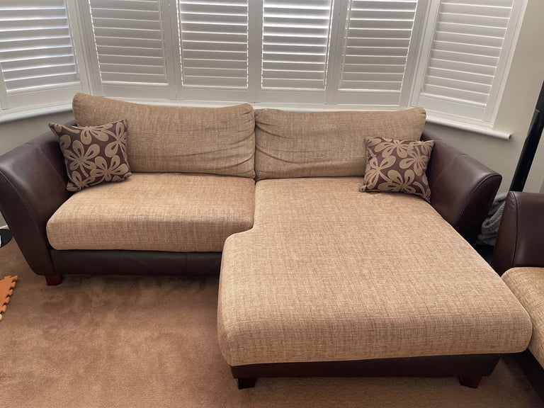 image for Sofa two piece sofa set (larger one sectional) - NEED GONE ASAP