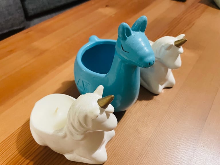 2 Unicorn Candle Holders 