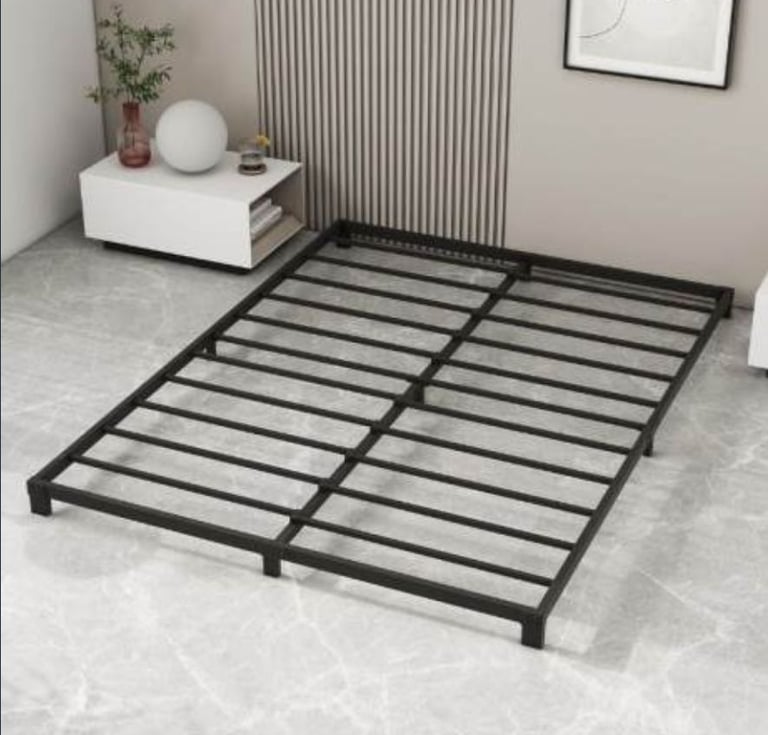 Japanese Style Black Metal King Size, Bed Frame - Excellent Condition