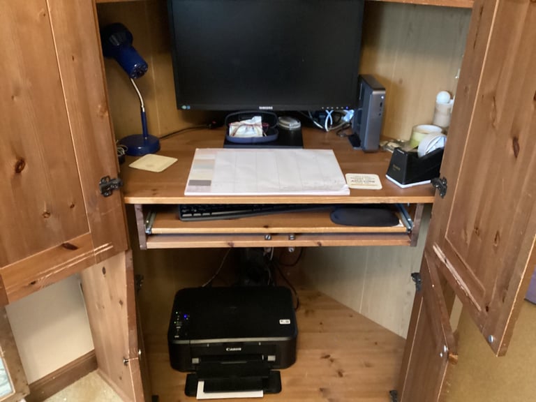 IKEA hideaway corner Desk inc Pullout Keyboard Drawer Home Office Furniture ALVE work station