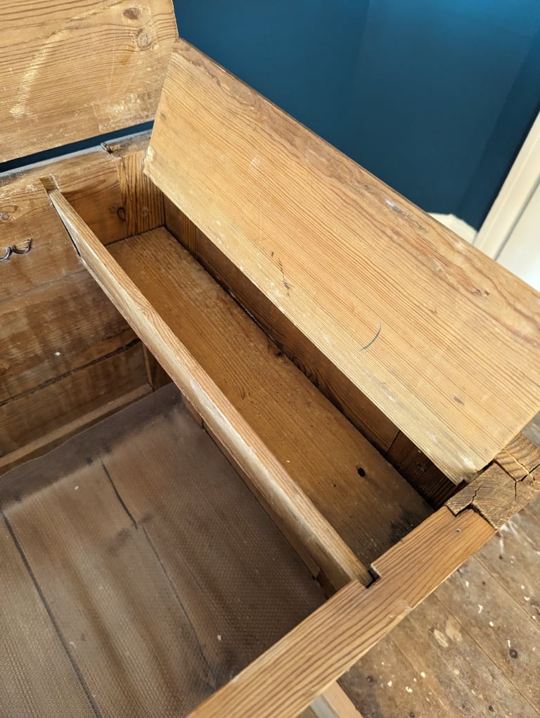 Antique Pine Mule Chest (Blanket Chest)