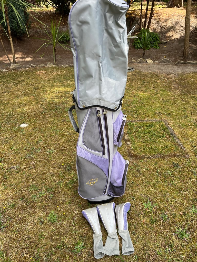 LADIES GOLDEN BEAR CART BAG + HEAD COVERS 