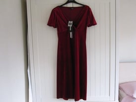 image for Marks and Spencer Autograph Red Velvet Dress Size 8 