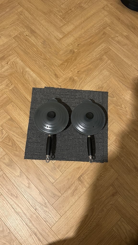 image for 2 x Le creuset 20cm grey cast iron pots pans 