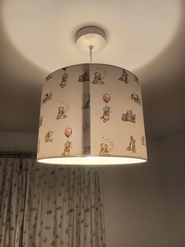 Nursery/kids bedroom curtains + lampshade