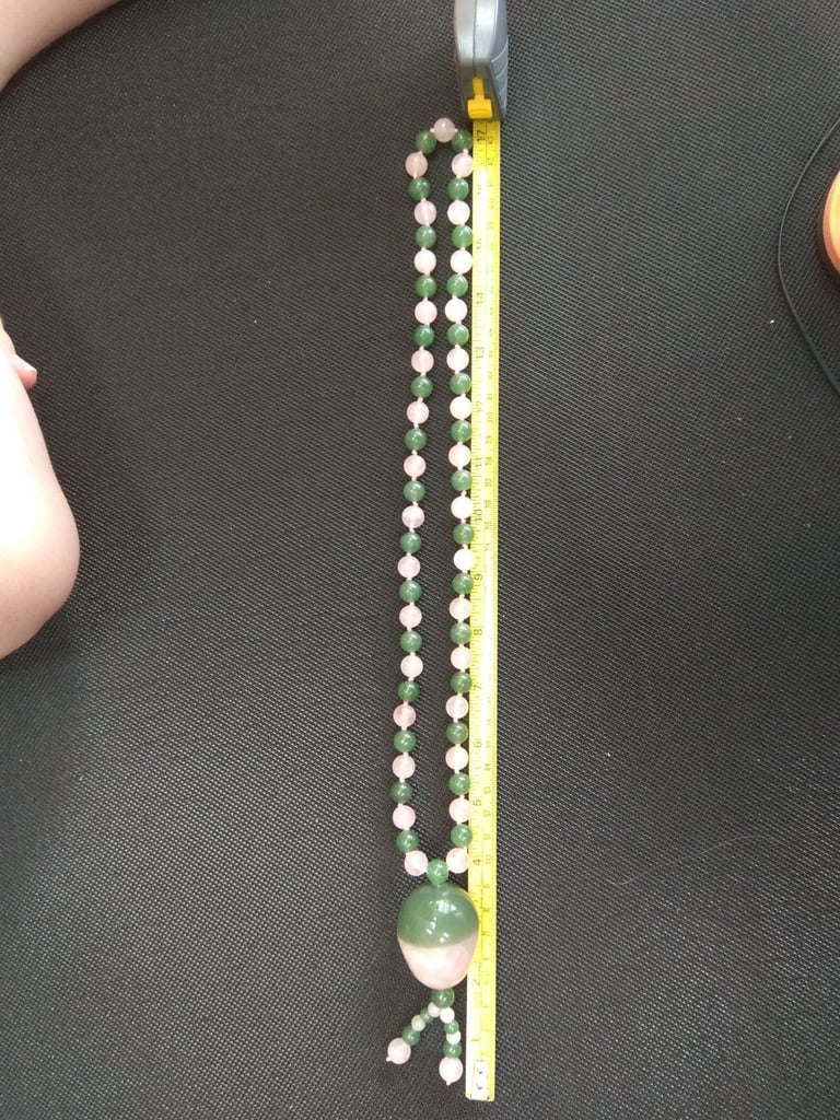 Rose quartz/jade necklace