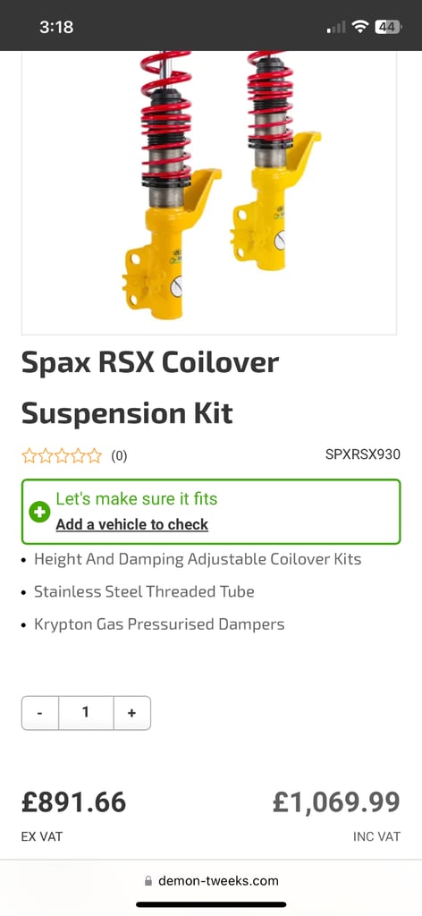 Spax coilovers 