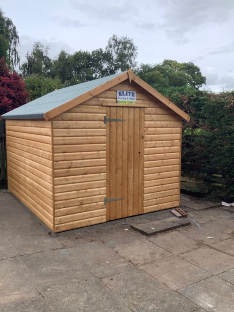 Heavy Duty 10x8 Apex 20mm Log effect 