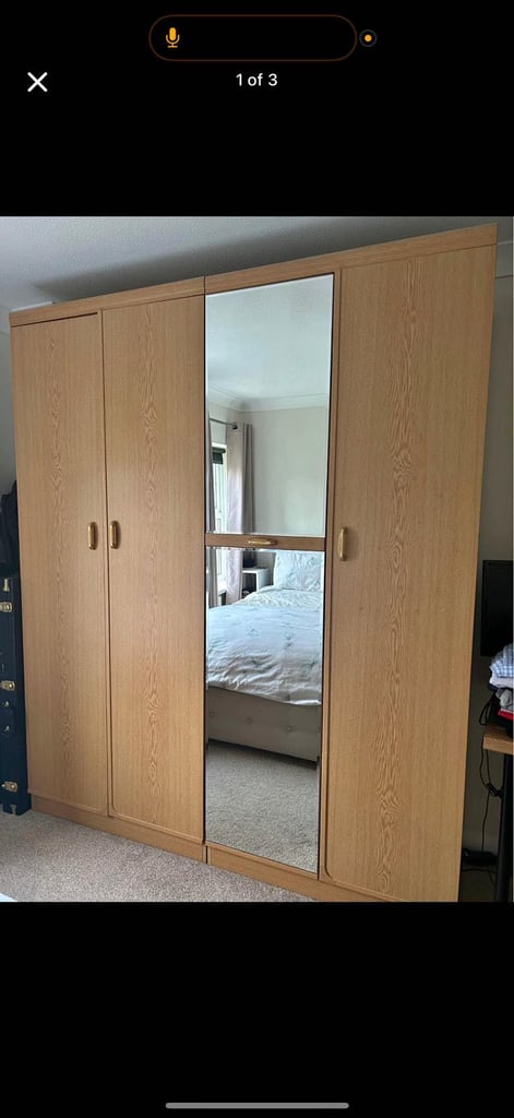 image for 2 door mirror wardrobe for £75(Free home delivery)