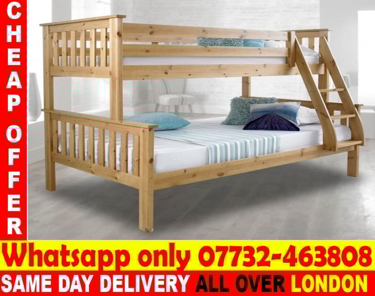 DOUBLE WOODEN BUNK BED AND MATTRESS in Brick Lane, London Gumtree