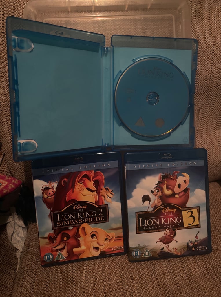 Lion king blue ray dvds 1,2&3