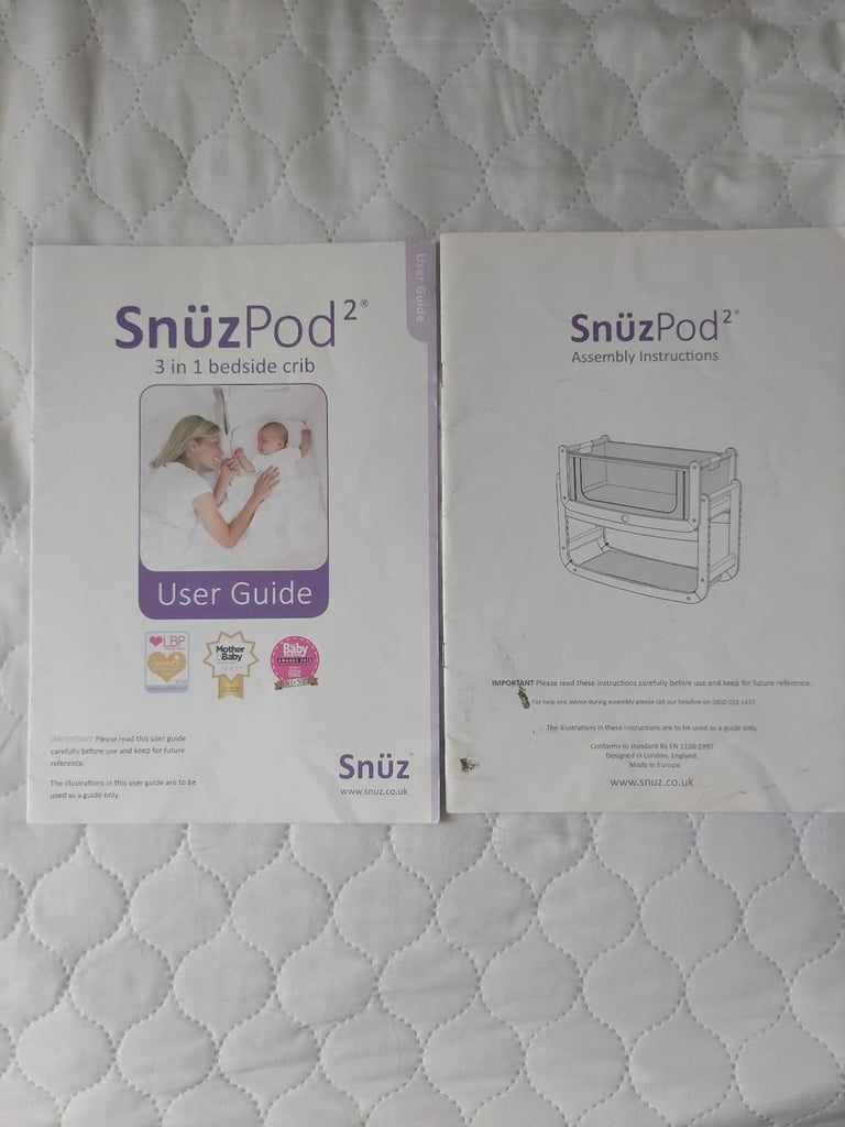 Cot Bed Snuzpod with mattress, SnuzPod2 Natural Crib Mattress & Waterproof Crib Mattress