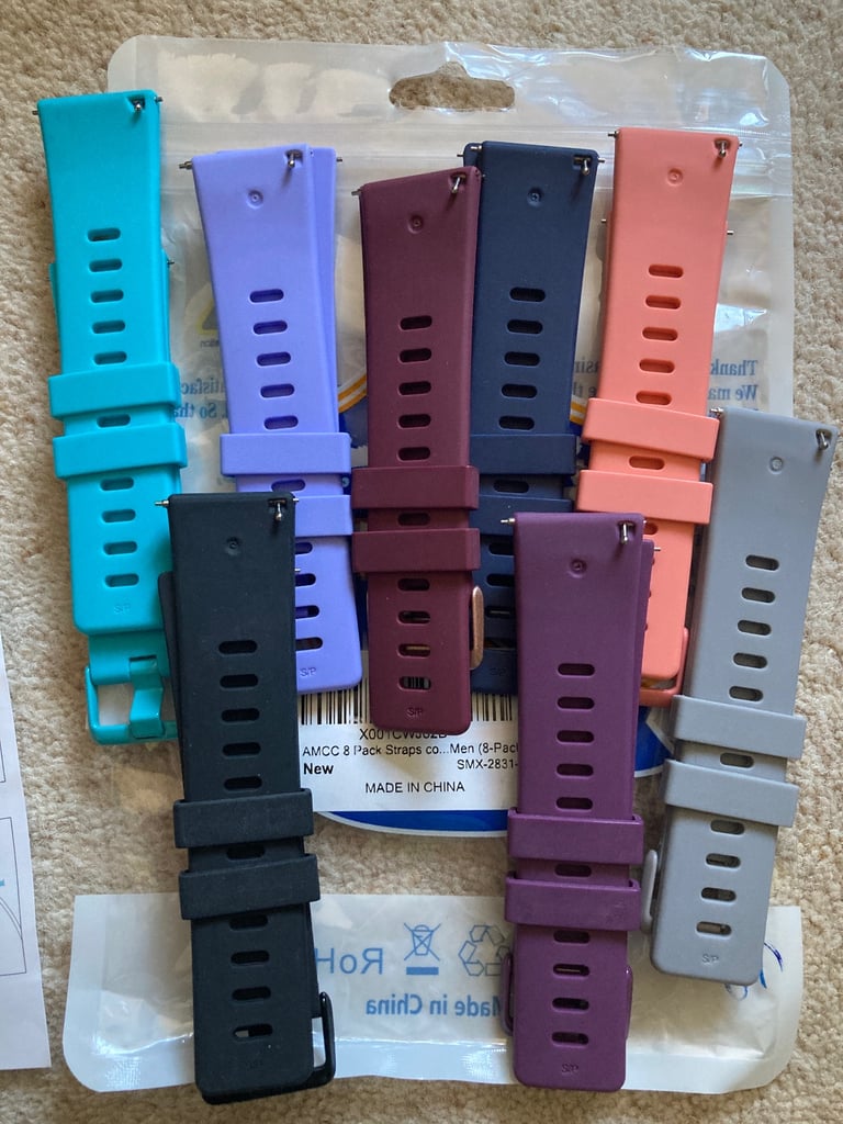 image for 8 New silicone watch straps (Fitbit Versa 2 or similar)