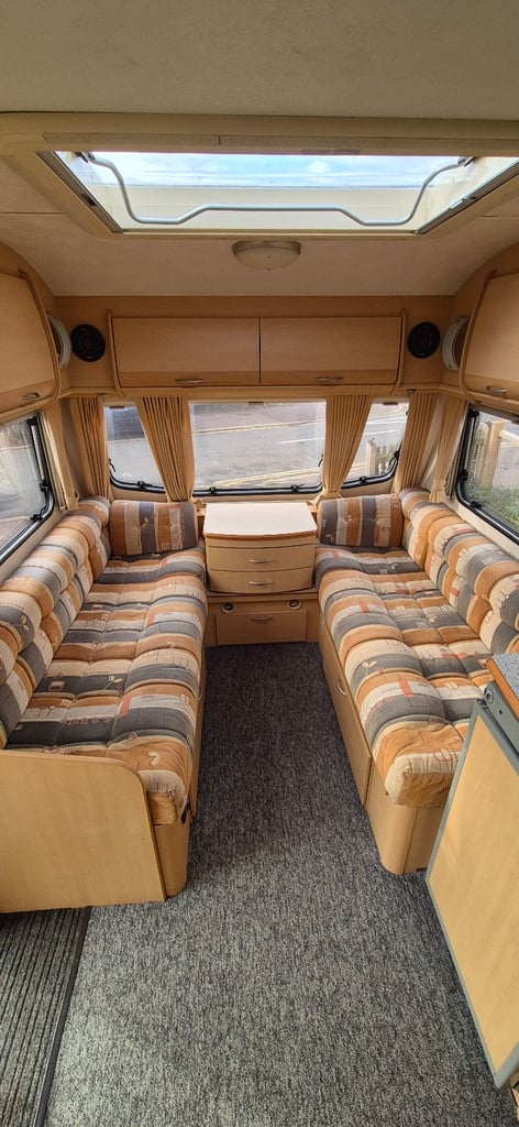 4 berth caravan fixed bed with motor mover 