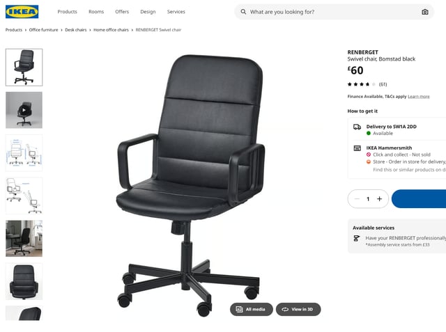 IKEA Desk Chair ｜Swivel chair｜ in Newham, London Gumtree - Main Image