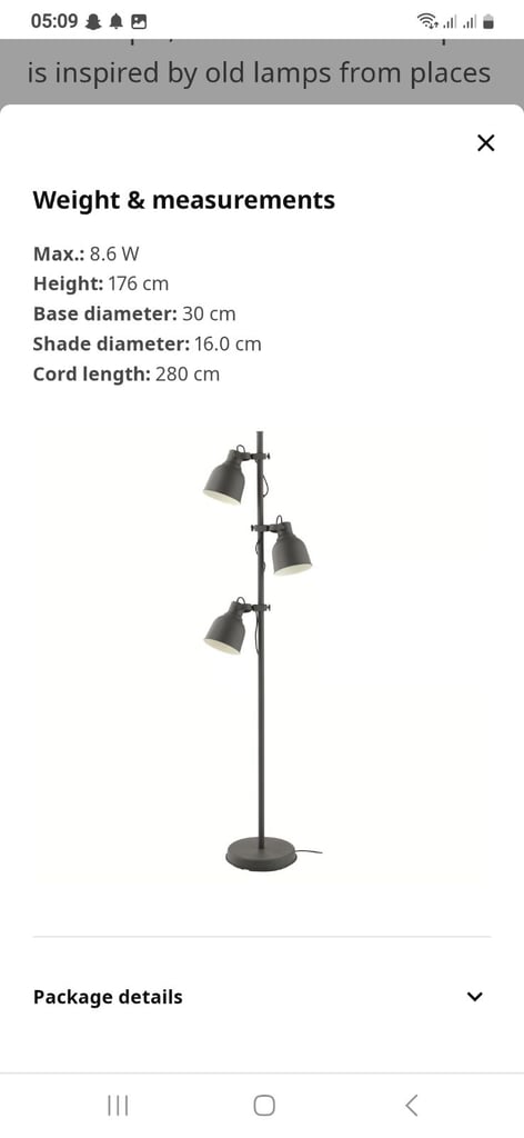 IKEA HEKTAR 3 SPOT LAMP