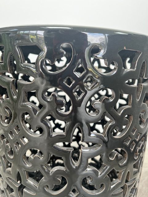 2 Black, round side tables - Must be collected from Ainsdale