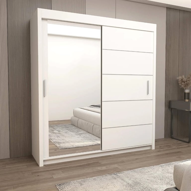 SALE ON Brand New 3/2 Doors Sliding Wardrobe Matte Finish with Mirrors in 6 diff Sizes