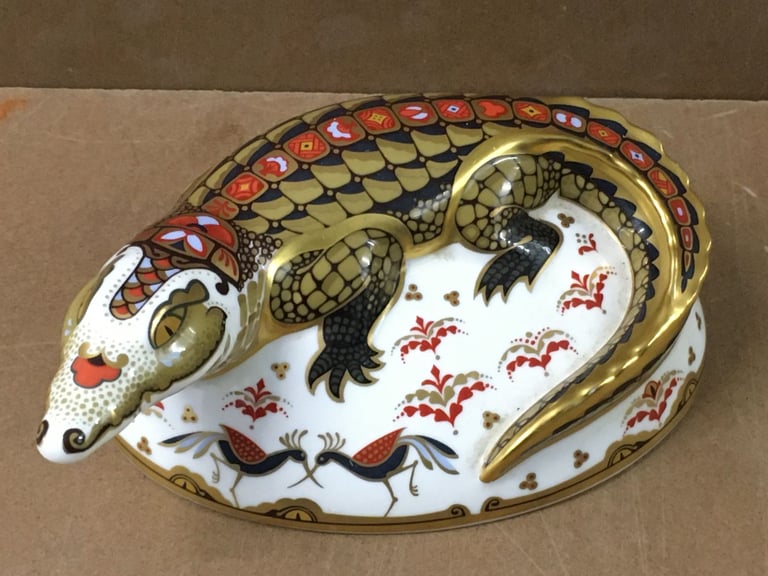 Royal Crown Derby Crocodile Paperweight