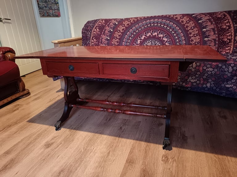 Vintage Drop Leaf Coffee Table with Drawers