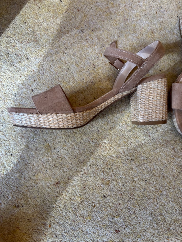 Beige suede effect sandals