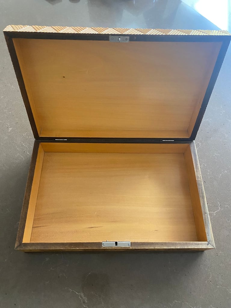 Carved Wooden Storage/Trinket box - new condition