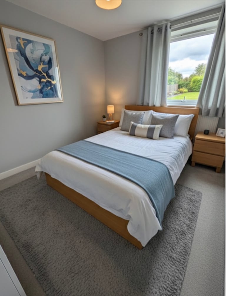image for Ikea malm king bed and mattress 