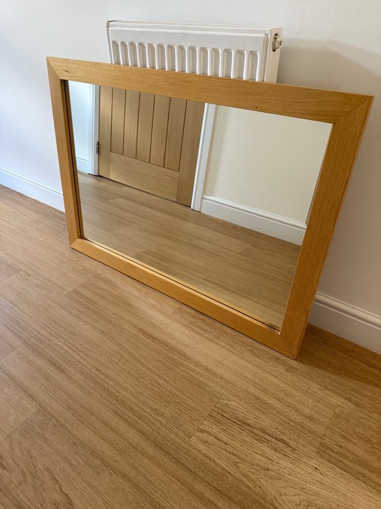 image for Solid Oak Framed Mirror - excellent condition
