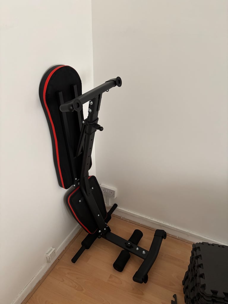 Home gym equipments, bench, leg stretcher, stepper..etc