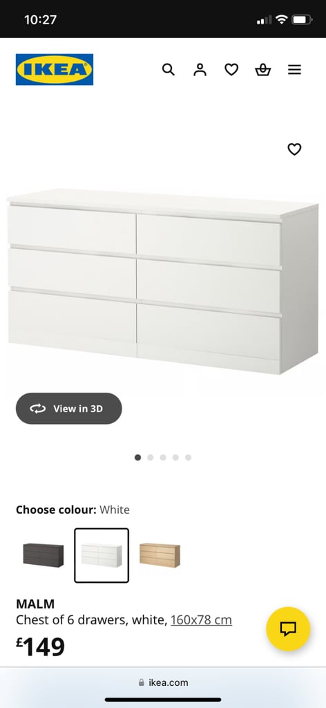 Ikea Malm Chest Of 6 Drawers