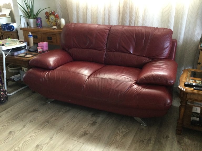 Leather settee