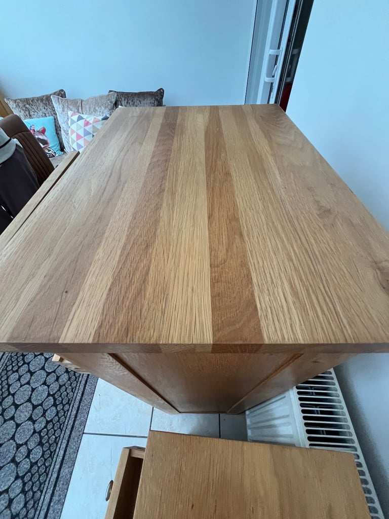 Light Oak chest of drawers with matching small unit